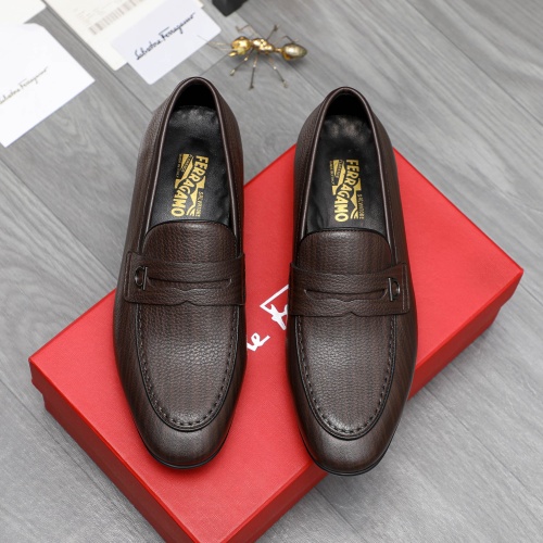 Replica Salvatore Ferragamo Leather Shoes For Men #1221001 $80.00 USD for Wholesale