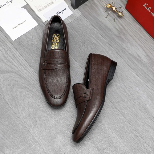 Replica Salvatore Ferragamo Leather Shoes For Men #1221001 $80.00 USD for Wholesale