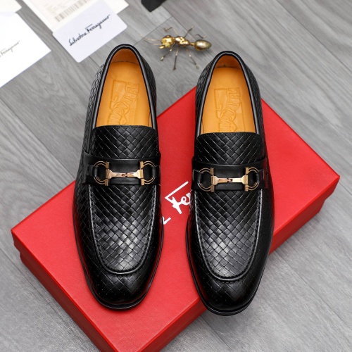 Replica Salvatore Ferragamo Leather Shoes For Men #1221004 $82.00 USD for Wholesale