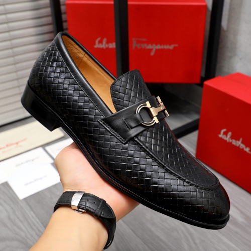 Replica Salvatore Ferragamo Leather Shoes For Men #1221004 $82.00 USD for Wholesale