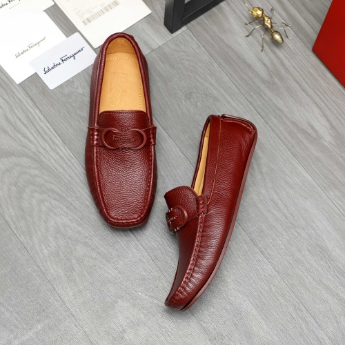 Replica Salvatore Ferragamo Leather Shoes For Men #1221160 $82.00 USD for Wholesale