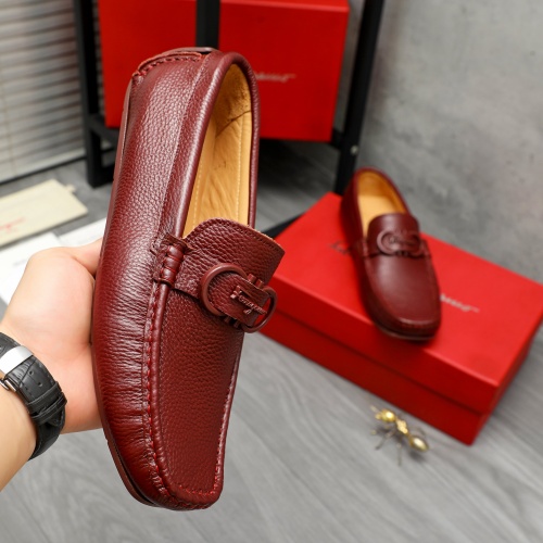 Replica Salvatore Ferragamo Leather Shoes For Men #1221160 $82.00 USD for Wholesale