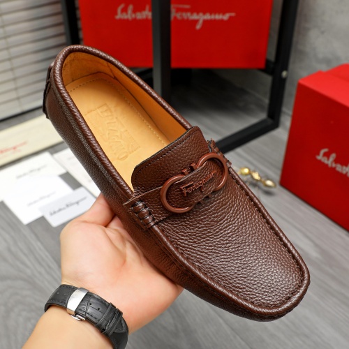 Replica Salvatore Ferragamo Leather Shoes For Men #1221161 $82.00 USD for Wholesale