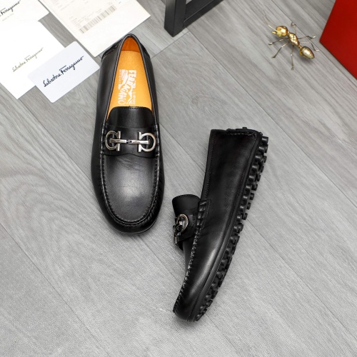 Replica Salvatore Ferragamo Leather Shoes For Men #1221230 $76.00 USD for Wholesale