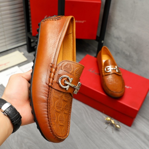 Replica Salvatore Ferragamo Leather Shoes For Men #1221231 $76.00 USD for Wholesale