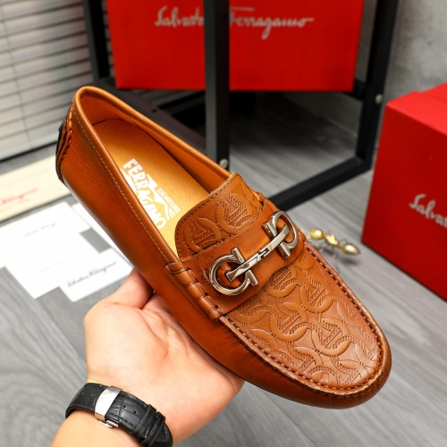 Replica Salvatore Ferragamo Leather Shoes For Men #1221231 $76.00 USD for Wholesale