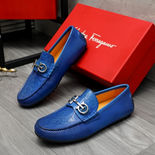 Replica Salvatore Ferragamo Leather Shoes For Men #1221232 $76.00 USD for Wholesale