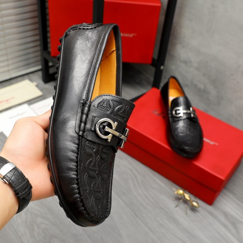 Replica Salvatore Ferragamo Leather Shoes For Men #1221233 $76.00 USD for Wholesale