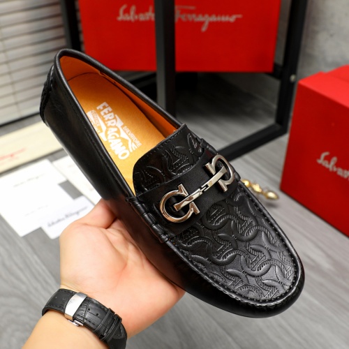 Replica Salvatore Ferragamo Leather Shoes For Men #1221233 $76.00 USD for Wholesale