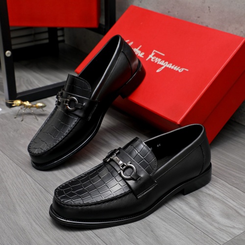 Replica Salvatore Ferragamo Leather Shoes For Men #1221250 $82.00 USD for Wholesale