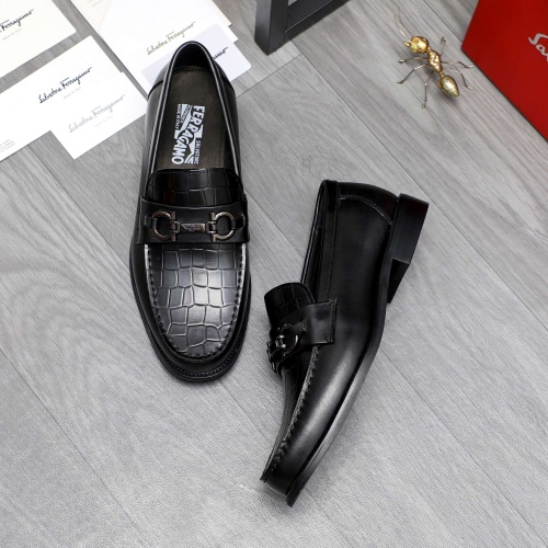 Replica Salvatore Ferragamo Leather Shoes For Men #1221250 $82.00 USD for Wholesale