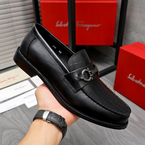 Replica Salvatore Ferragamo Leather Shoes For Men #1221250 $82.00 USD for Wholesale