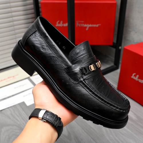 Replica Salvatore Ferragamo Leather Shoes For Men #1221252 $92.00 USD for Wholesale