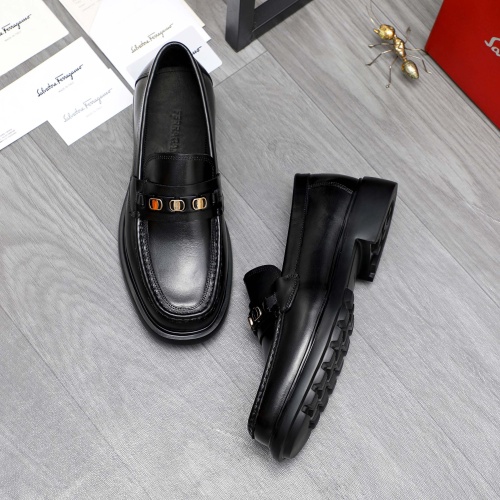 Replica Salvatore Ferragamo Leather Shoes For Men #1221266 $92.00 USD for Wholesale