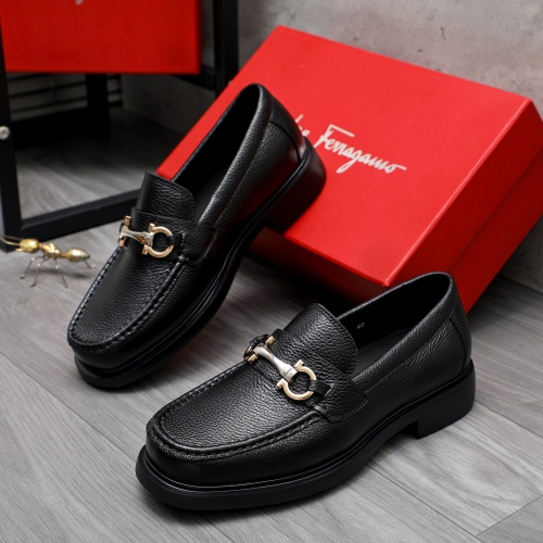 Replica Salvatore Ferragamo Leather Shoes For Men #1221269 $92.00 USD for Wholesale