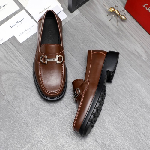 Replica Salvatore Ferragamo Leather Shoes For Men #1221272 $92.00 USD for Wholesale