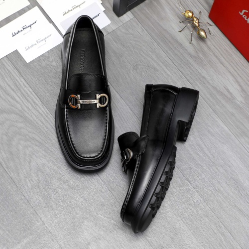 Replica Salvatore Ferragamo Leather Shoes For Men #1221273 $92.00 USD for Wholesale