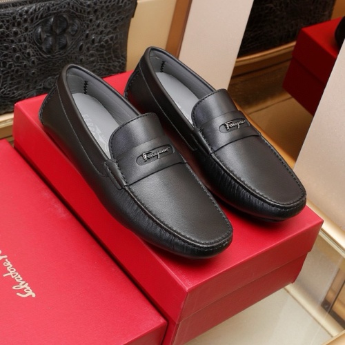 Replica Salvatore Ferragamo Leather Shoes For Men #1221529 $118.00 USD for Wholesale