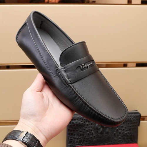 Replica Salvatore Ferragamo Leather Shoes For Men #1221529 $118.00 USD for Wholesale