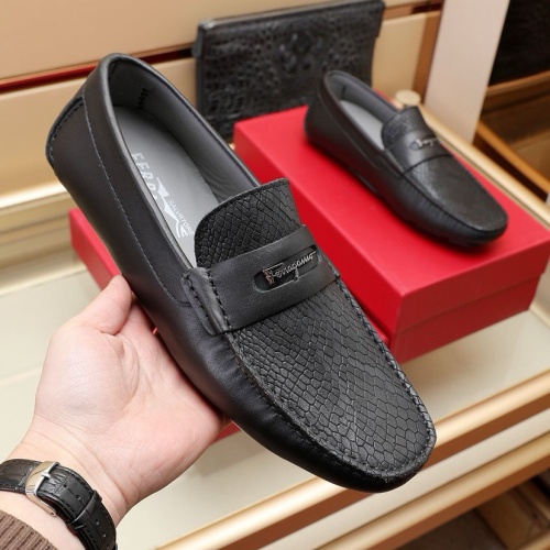 Replica Salvatore Ferragamo Leather Shoes For Men #1221530 $118.00 USD for Wholesale