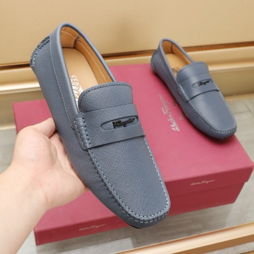 Replica Salvatore Ferragamo Leather Shoes For Men #1221540 $118.00 USD for Wholesale