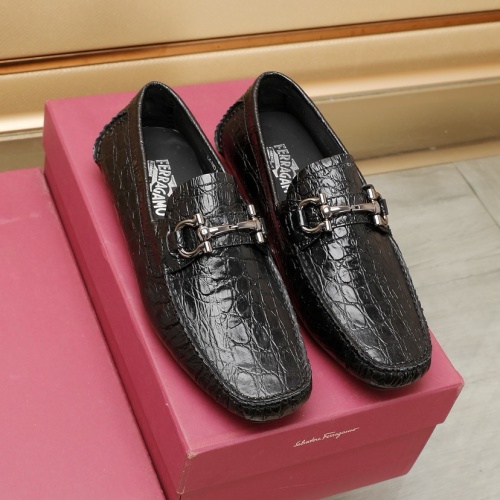 Replica Salvatore Ferragamo Leather Shoes For Men #1221546 $118.00 USD for Wholesale