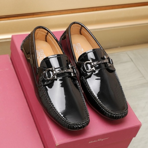 Replica Salvatore Ferragamo Leather Shoes For Men #1221551 $118.00 USD for Wholesale