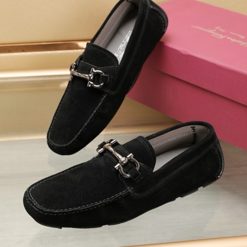 Replica Salvatore Ferragamo Leather Shoes For Men #1221557 $118.00 USD for Wholesale