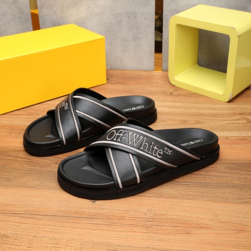 Replica Off-White Slippers For Men #1225623 $56.00 USD for Wholesale