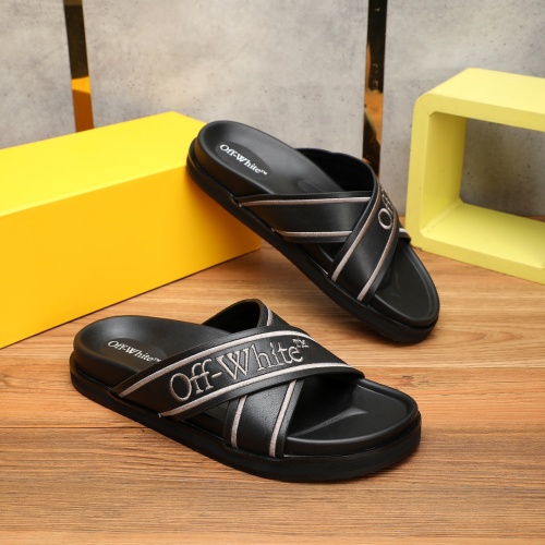 Replica Off-White Slippers For Men #1225623 $56.00 USD for Wholesale