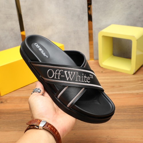 Replica Off-White Slippers For Men #1225623 $56.00 USD for Wholesale