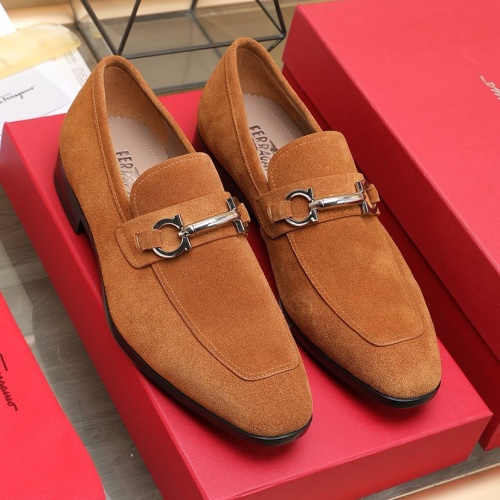 Replica Salvatore Ferragamo Leather Shoes For Men #1226121 $122.00 USD for Wholesale