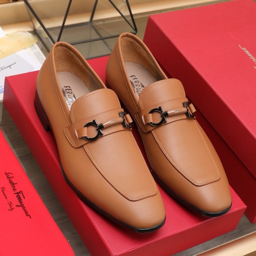 Replica Salvatore Ferragamo Leather Shoes For Men #1226123 $122.00 USD for Wholesale