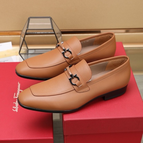 Replica Salvatore Ferragamo Leather Shoes For Men #1226123 $122.00 USD for Wholesale