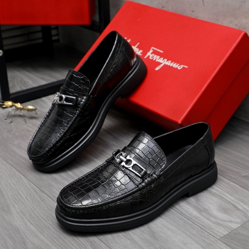 Replica Salvatore Ferragamo Leather Shoes For Men #1226274 $88.00 USD for Wholesale