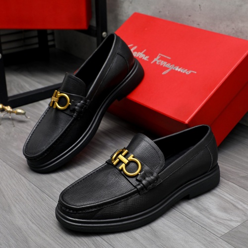 Replica Salvatore Ferragamo Leather Shoes For Men #1226275 $88.00 USD for Wholesale