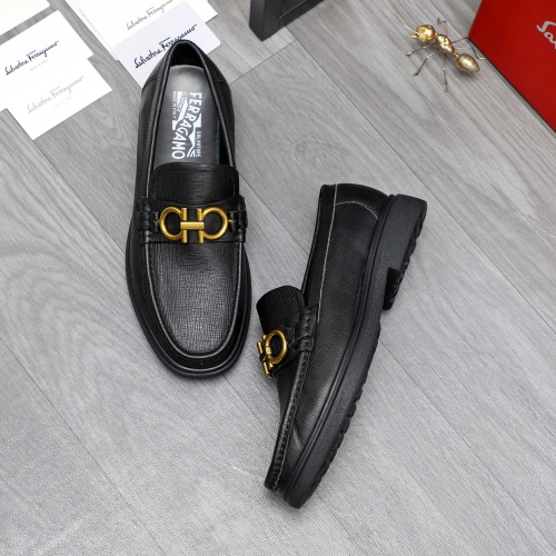 Replica Salvatore Ferragamo Leather Shoes For Men #1226275 $88.00 USD for Wholesale