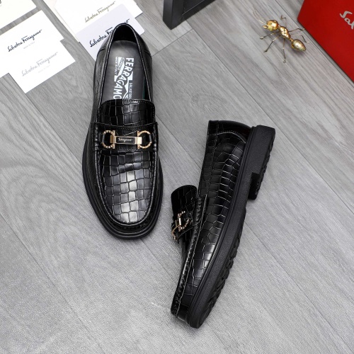 Replica Salvatore Ferragamo Leather Shoes For Men #1226276 $88.00 USD for Wholesale