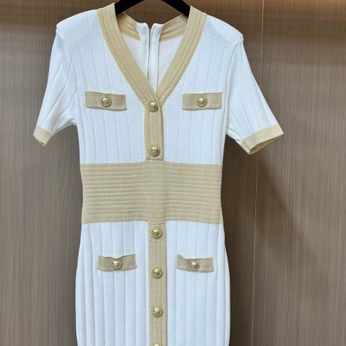 Replica Balmain Dresses Short Sleeved For Women #1226291, $105.00 USD, [ITEM#1226291], Replica Balmain Dresses outlet from China