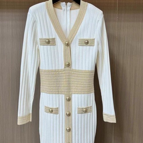 Replica Balmain Dresses Long Sleeved For Women #1226292, $108.00 USD, [ITEM#1226292], Replica Balmain Dresses outlet from China