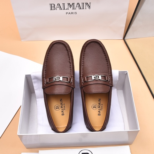 Replica Balmain Leather Shoes For Men #1230270 $80.00 USD for Wholesale