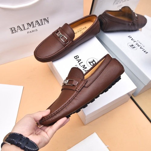 Replica Balmain Leather Shoes For Men #1230270 $80.00 USD for Wholesale