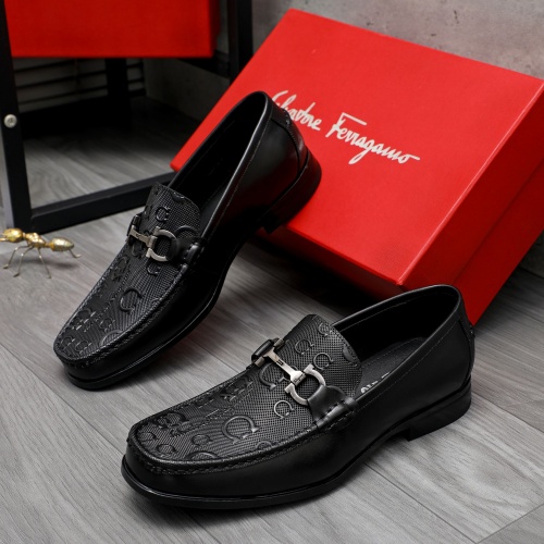 Replica Salvatore Ferragamo Leather Shoes For Men #1230362 $82.00 USD for Wholesale