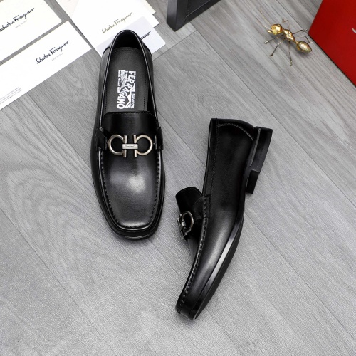 Replica Salvatore Ferragamo Leather Shoes For Men #1230363 $82.00 USD for Wholesale