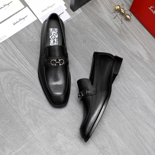 Replica Salvatore Ferragamo Leather Shoes For Men #1230364 $82.00 USD for Wholesale