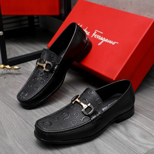 Replica Salvatore Ferragamo Leather Shoes For Men #1230369 $82.00 USD for Wholesale