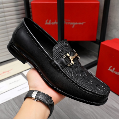 Replica Salvatore Ferragamo Leather Shoes For Men #1230369 $82.00 USD for Wholesale