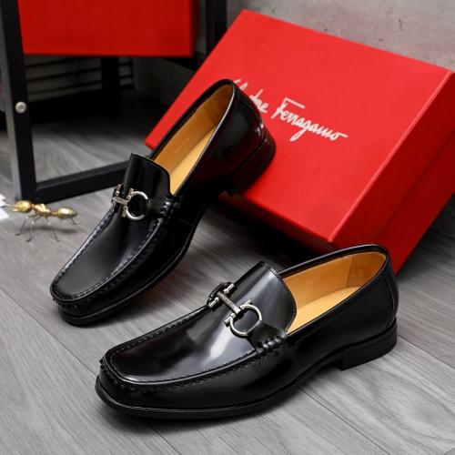 Replica Salvatore Ferragamo Leather Shoes For Men #1230370 $82.00 USD for Wholesale