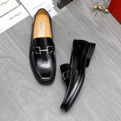 Replica Salvatore Ferragamo Leather Shoes For Men #1230370 $82.00 USD for Wholesale