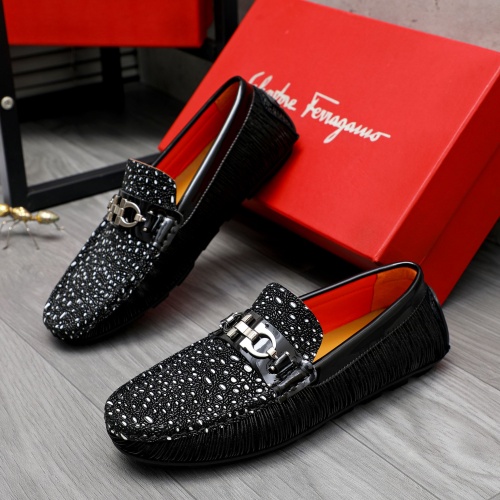 Replica Salvatore Ferragamo Leather Shoes For Men #1230373 $68.00 USD for Wholesale